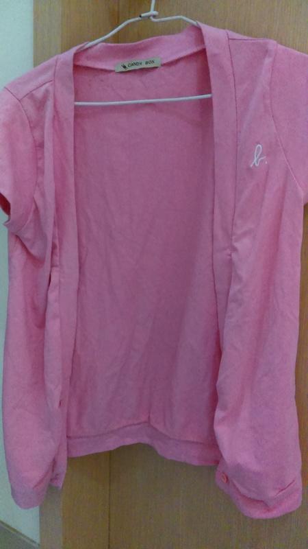 CANDY BOX女生粉紅色短袖外套(已下水便宜出清,不介意者歡迎下標)