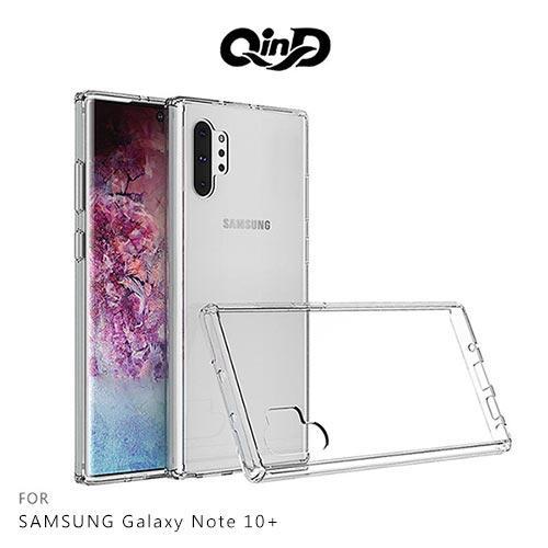 QinD SAMSUNG Galaxy Note 10+ 雙料保護套 透明殼 硬殼 背蓋式