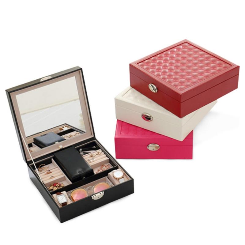 綸綸 時尚首飾珠寶盒 簡約纯色木質首飾盒（速出貨）化妝品盒 珠寶盒