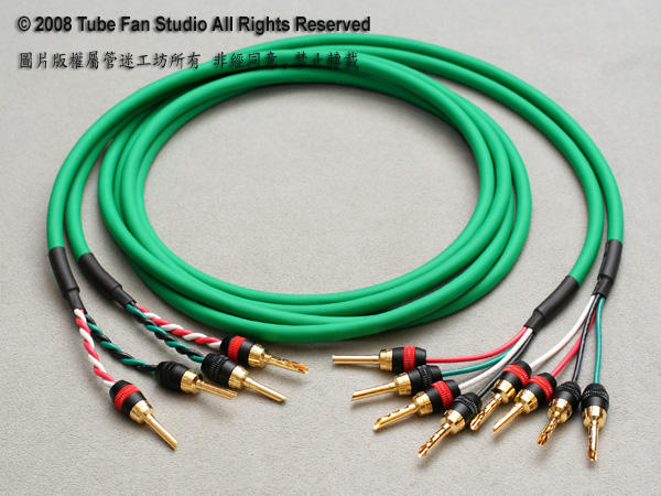 美國進口 MONSTER Cable Bi-Wire 4蕊喇叭線，手工組裝成品線 2米一對（可做signal wire）