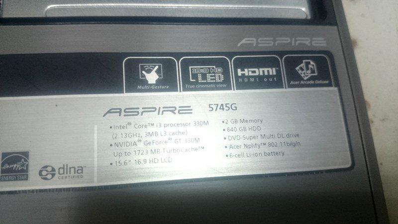 筆電維修 Acer Aspire 5745G 按開機沒反應、不能開機、畫面破圖異常