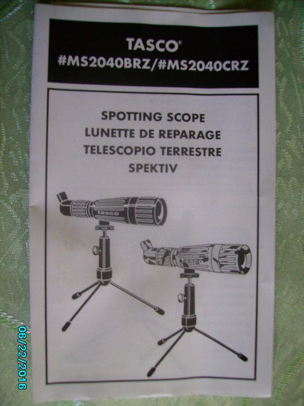 tasco Mini Spotting Scope 鑑識望遠鏡 20x40mm MS2040CRZ