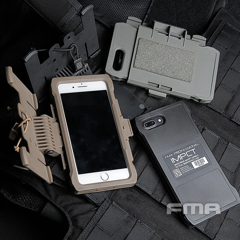 【KUI酷愛】FMA Iphone 7／8 Plus 背心系統胸掛式手機保護套『黑沙FG』Molle手機袋~TB1320