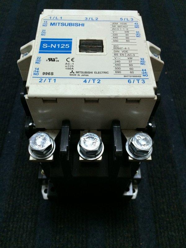 日本電料】MITSUBISHI三菱電磁接觸器S-N125 線圈200-220V (三菱電磁