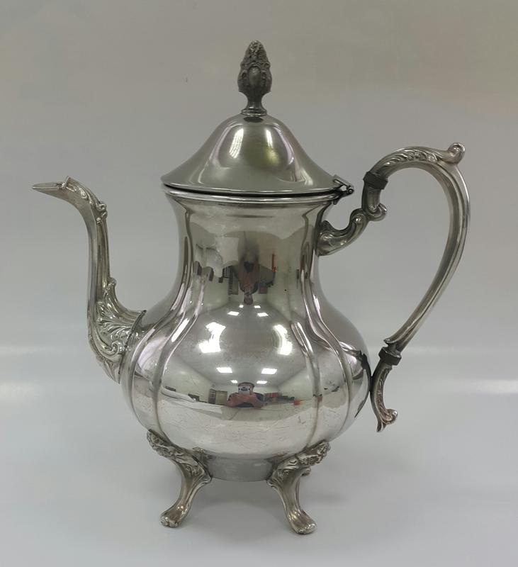 418高檔英國鍍銀壺組 Vintage Silverplate Ornate teapot （26.5公分高）