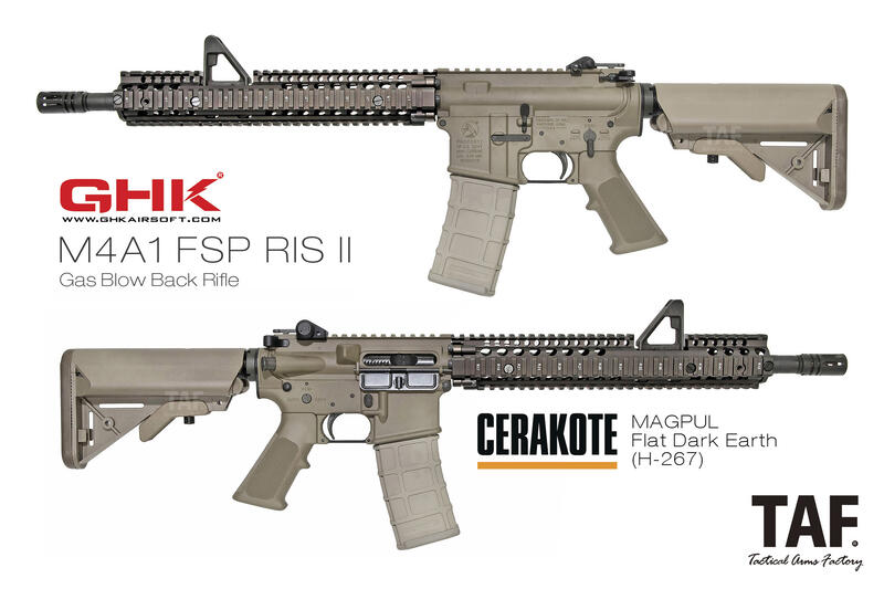 TAF Custom可接單】GHK M4A1 DD FSP RISII GBB 雙授權Cerakote沙色軍規