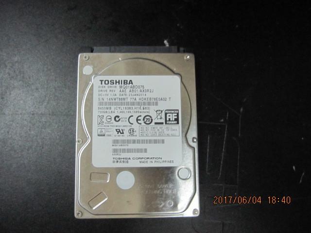 桌上型.5吋 東芝TOSHIBA 硬碟 750G 故障品 不退不保