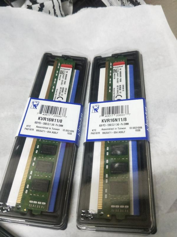 全新 盒裝未拆封 金士頓 Kingston DDR3 1600 8GB X2= 16G 終身保固 ..