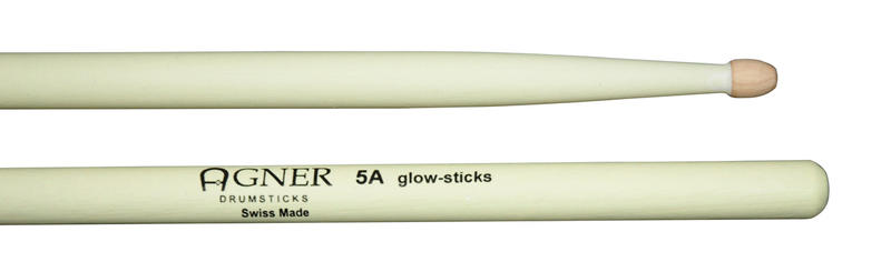 全韻音樂社 - 瑞士 AGNER glow-sticks 5A 白色 鼓棒 爵士鼓