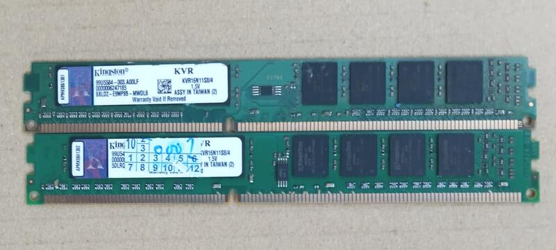 記憶體DDR3 1600 4G_金士頓_單面