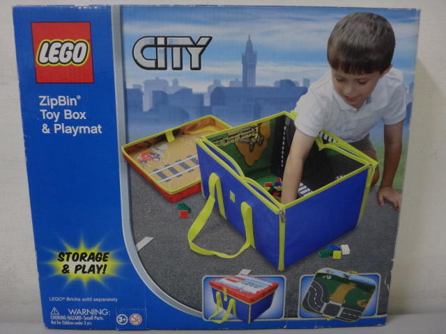 2009絕版LEGO City ZipBin Toy Box & Playmat 樂高城市 手提 收納箱 玩具墊