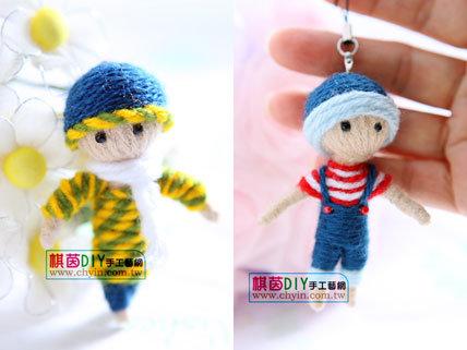 【米兒蜜 Miumi 】❤【DIY手工藝材料包】-纏線娃娃吊飾。手作送禮  紀念品。手機吊飾