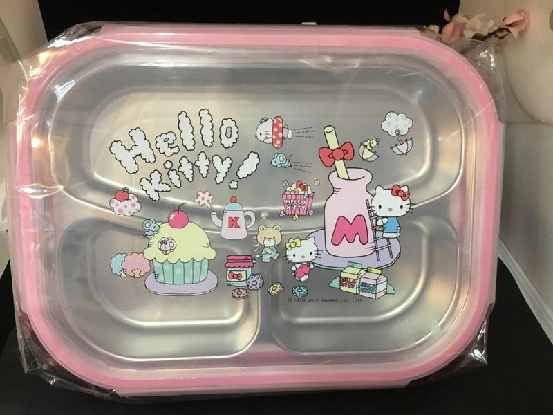 瑪奇格 臺灣製造 Hello Kitty 不鏽鋼分隔餐盤 1000ml