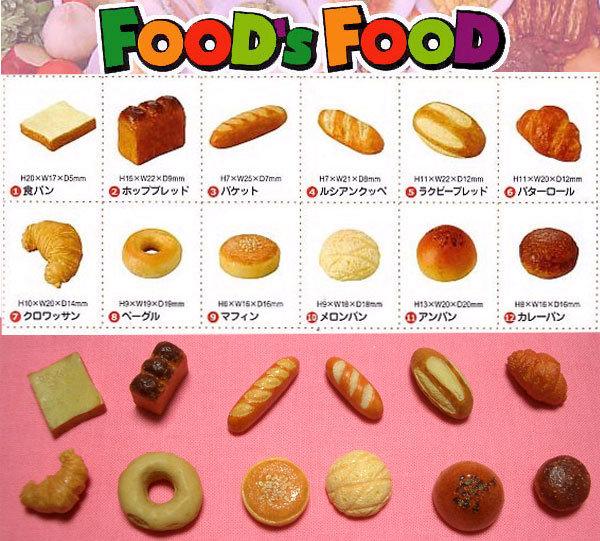 〥竹取物語日本精品〥ΩΩ日本FOOD'S FOODΩΩ麵包小模型全十二種