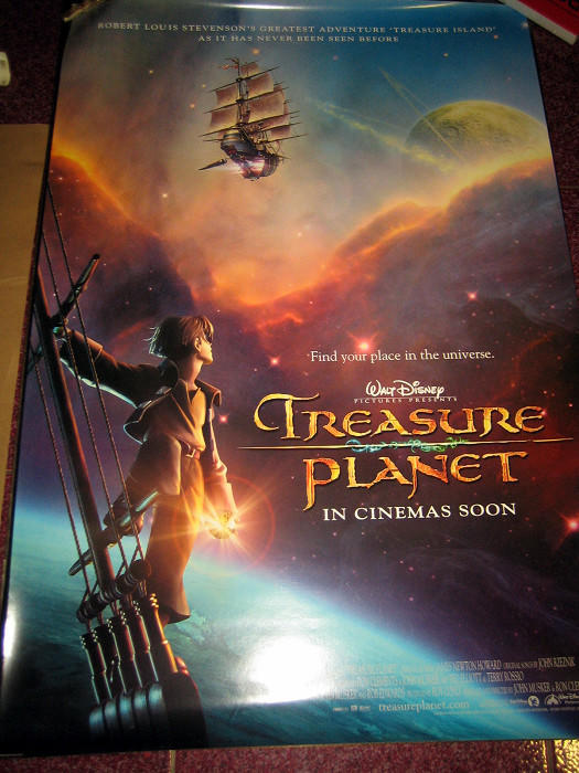 絕版【美國雙面原版電影海報】迪士尼 星銀島 Treasure Planet (2002年)