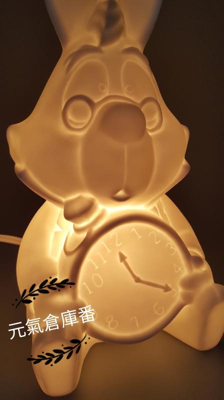 【日本空運 日版 全新品】愛麗絲 艾莉絲 夢遊仙境 時間兔 手工製造 超美麗 大型夜燈 陶瓷燈具 (台灣插座開關)
