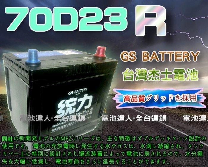 【鋐瑞電池】GS 杰士 70D23R 統力 汽車電池 納智捷 S5 U5 U6 U7 M7 GALANT GRUNDER
