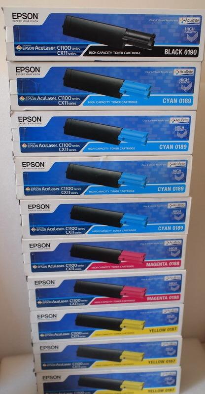 EPSON S050187 188 189 藍紅黃原廠碳粉匣 C1100 CX11