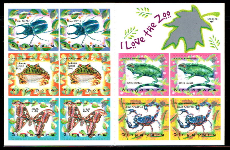 【我愛集郵】P0217-新加坡Singapore昆蟲郵票貼紙小冊