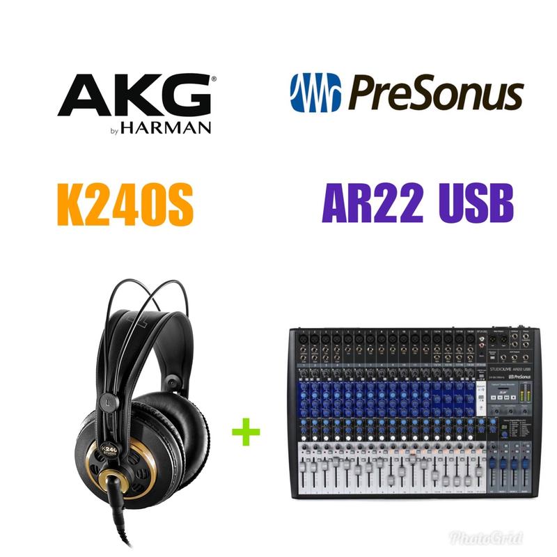 AKG K240S監聽耳機+PreSonus AR22 USB 混音器