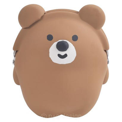 p+g design @SILICONE! 蒙布朗棕熊 3D動物朋友系列矽膠口金零錢包收納包 日本購入正版
