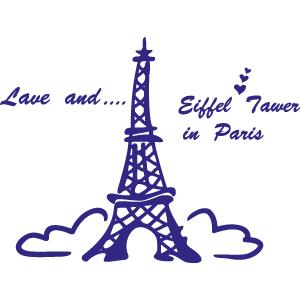 艾菲爾鐵塔 Eiffel Tower 卡通版 壁貼 卡典西德 卡點西德 電腦刻字 割字 防水自粘貼紙 博士膜 裝飾裝潢