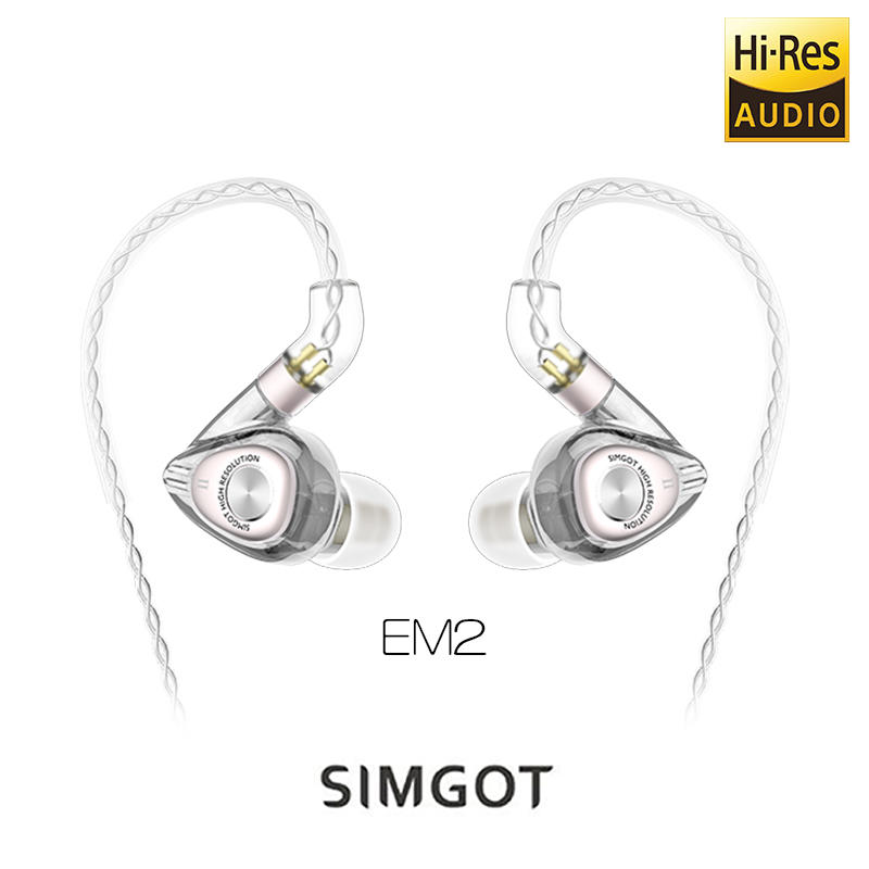 【音樂趨勢】SIMGOT EM2 洛神系列圈鐵入耳式耳機-半透黑