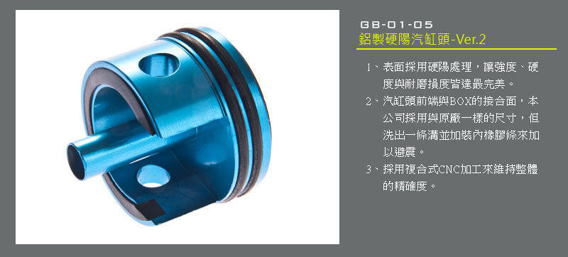 【KC軍品】LONEX 震龍 鋁製硬陽汽缸頭-Ver.2 (GB-01-05)