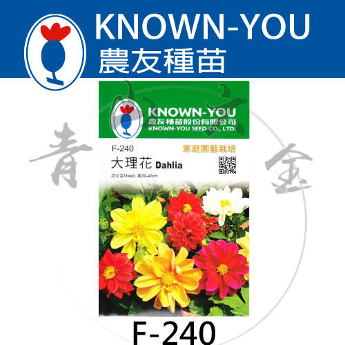 『青山六金 』附發票 農友 F-240 大理花 包裝 種子 混合色 花卉 家庭 園藝 栽培 種苗 植作 約25粒