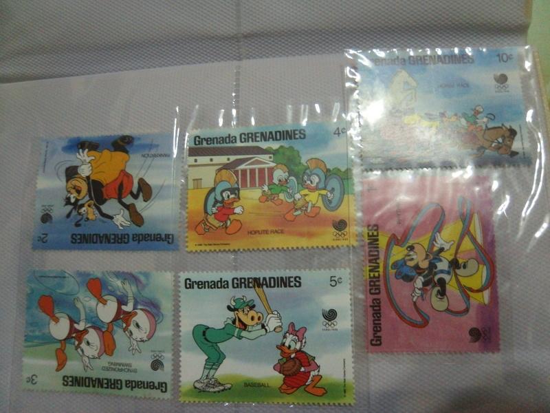 DISNEY 格瑞那達屬格瑞納汀 卡通郵票 迪士尼 Grenada GRenadines 奧運