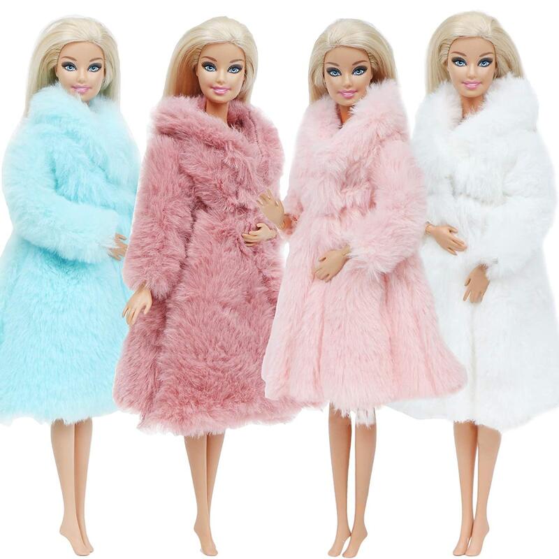芭比 冬季 毛皮 絨毛 大衣 時尚 時裝 外套 莉卡 FR 娃娃 小布