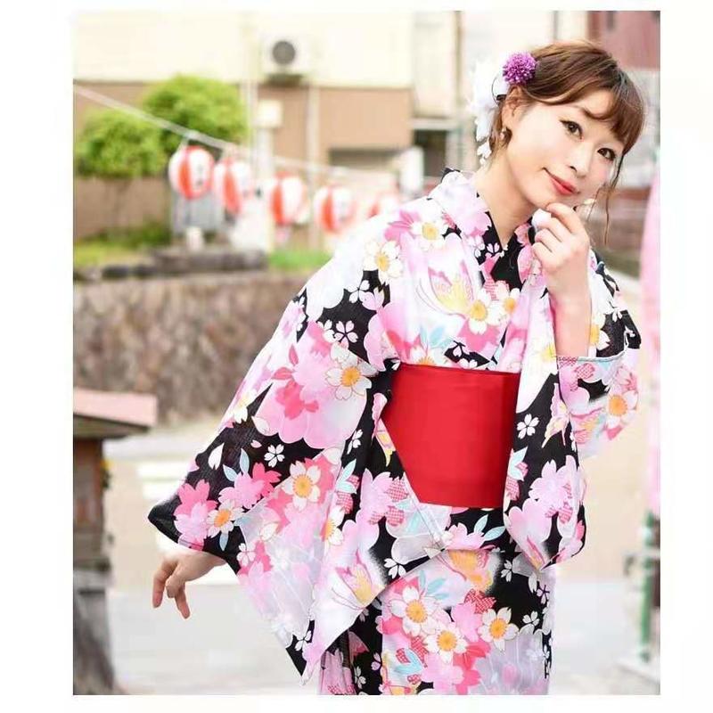 日本新款正裝和服浴衣女 花火大會旅遊和服 全棉面料