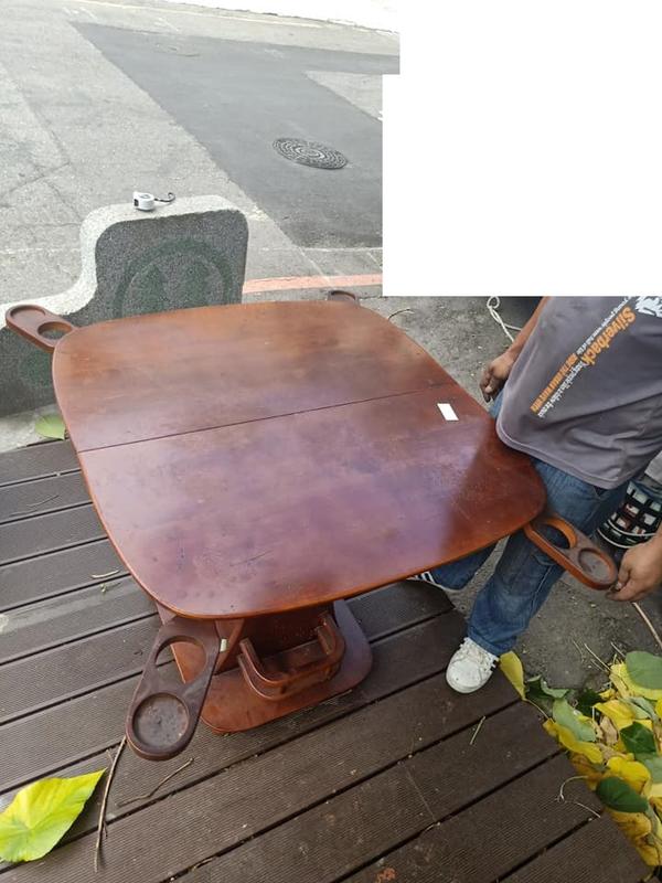 二手伸縮餐桌椅 含椅子六張