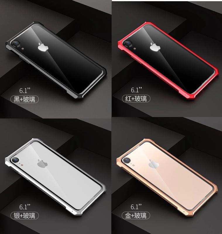 【現貨】ANCASE iPhone XR 6.1 金屬邊框鋼化玻璃背蓋後蓋 手機殼保護套