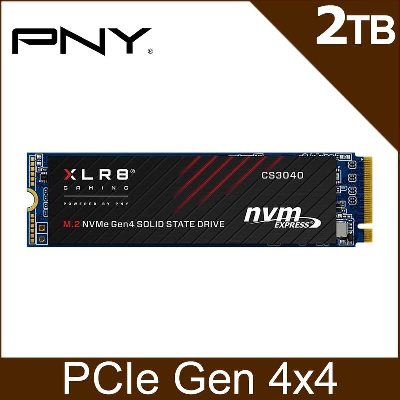 (含稅附發票)PNY XLR8 CS3040 2T 2TB M.2 2280 NVMe PCIe Gen4x4 SSD