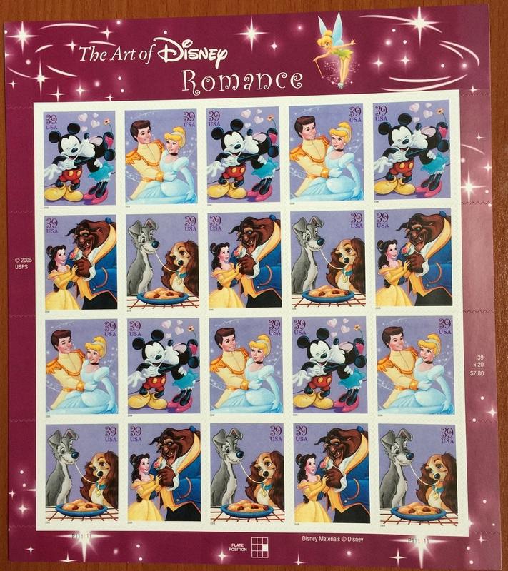 (美國郵票)美國2005發行 迪士尼卡通的藝術 羅曼史