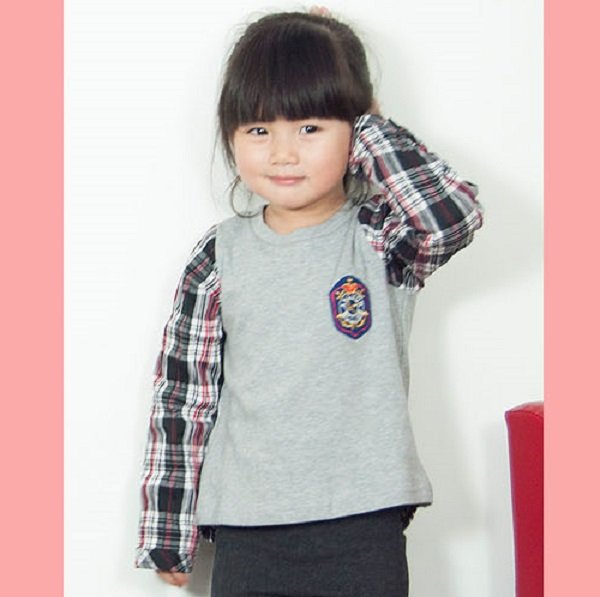 【Mini  Young】台灣製造 兒童 棉質 假2件 學院風 長袖上衣 T恤