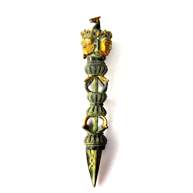 銅器 竜頭法器降魔杵 鎮宅辟邪 開運風水 招財 置物 工芸品 仿古