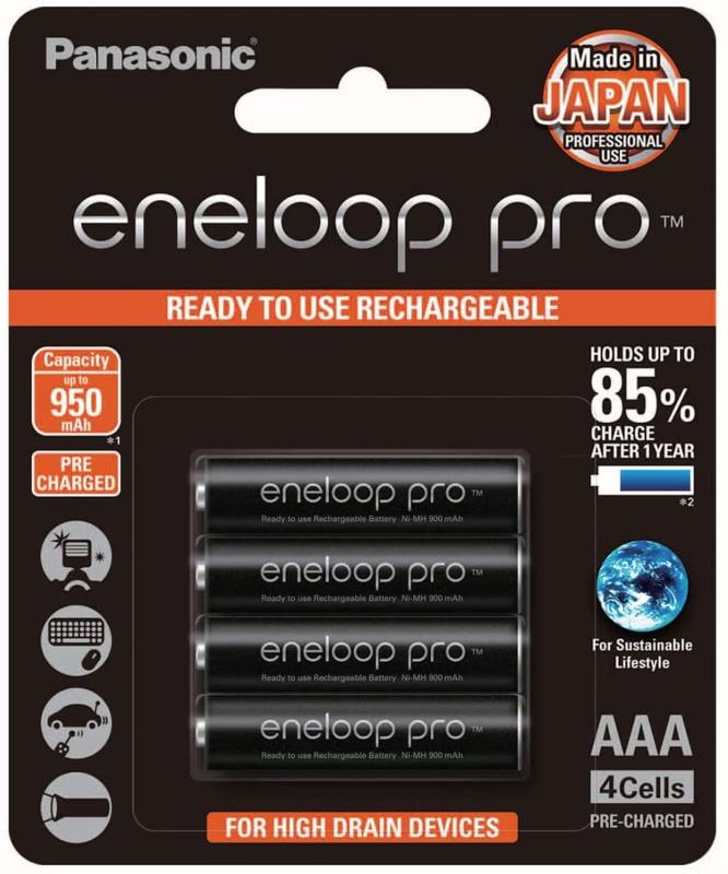 (附發票) 日本製 Panasonic eneloop  pro 4號 AAA(小顆) 高容量低自放充電池4入 贈電池盒
