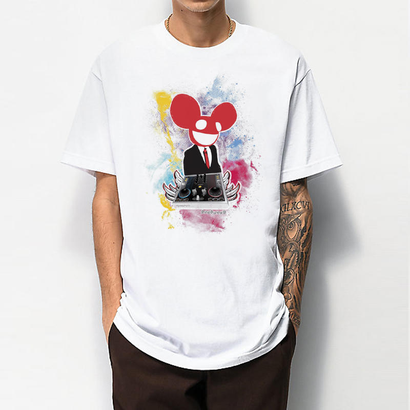 Deadmau5 color 全球百大DJ 短袖T恤白色 電音舞曲派對EDM