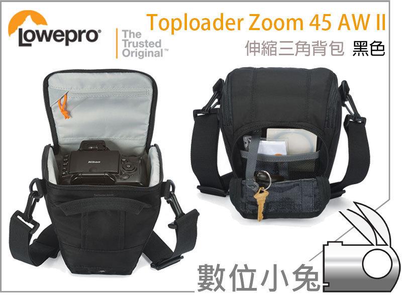 免睡攝影【Lowepro Toploader Zoom 45 AW II 伸縮三角背包 黑色】側背相機包 槍套