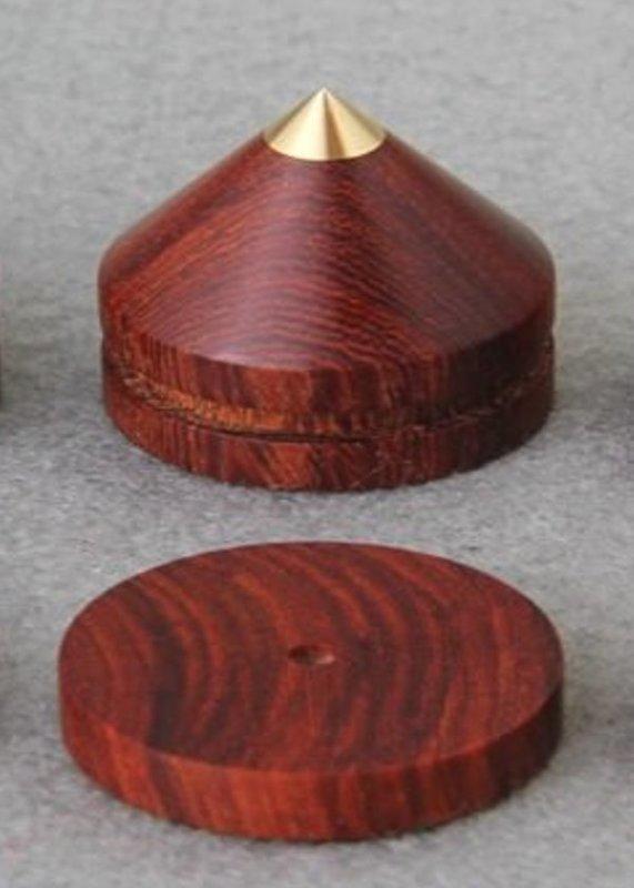 紫檀木黃銅角錐 23mm 小型 音響 喇叭專用角錐 腳墊 , 角錐墊材(一入價) 音響墊材 喇叭墊