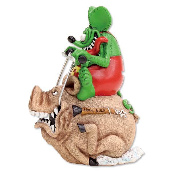 SF・ファンタジー・ホラー \"RatFink Riding HOG\" COINBANK Rat Fink Hog Riding Coin Bank Statue figure Ed Roth Official