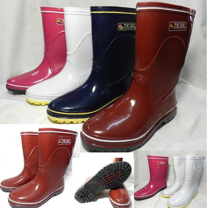 【東興520】高級彩色女用雨靴~100%防水~ 短靴 ~雨鞋 ~雨靴 ~適合任何需要防水工作環境~柔軟舒適~(紅)