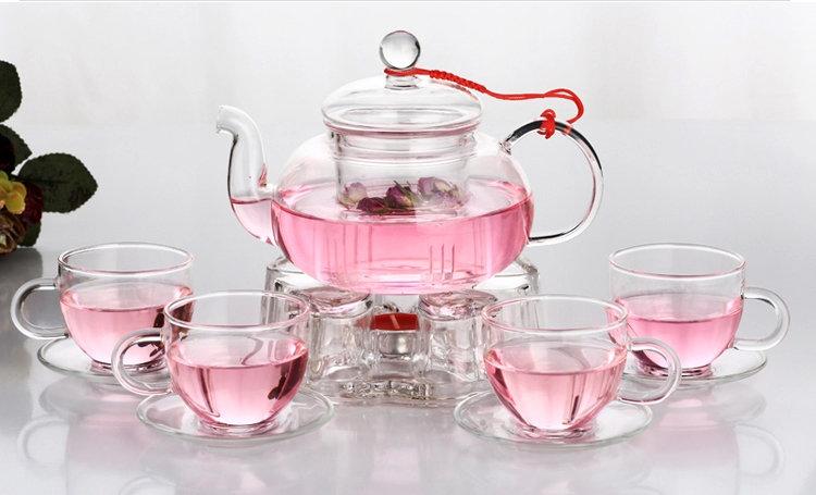 [世藏茶酩]烏龍茶|普洱茶|花草茶 加厚玻璃茶具套裝整套泡花茶壺耐熱功夫茶具茶杯過濾茶壺茶盤