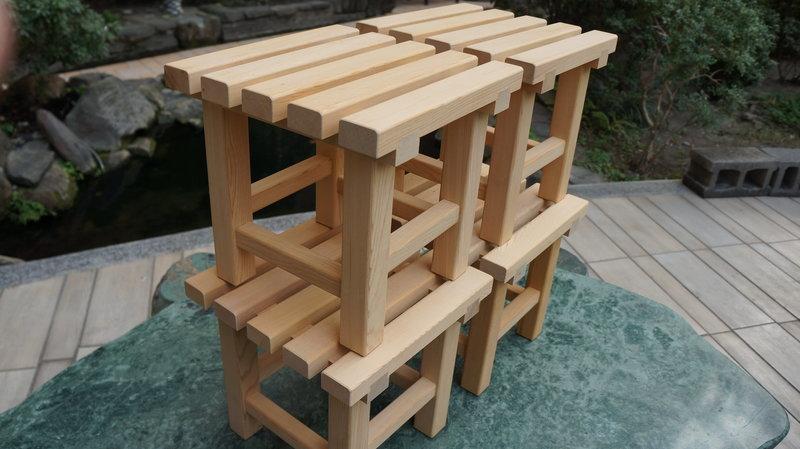 安安台灣檜木--c高級台灣檜木浴室小方椅-有縫