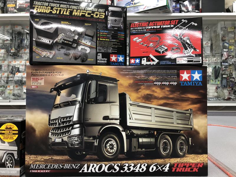 偉立模型Tamiya Benz 砂石車拖車(56357)+後斗昇降舉昇裝置(56545)+