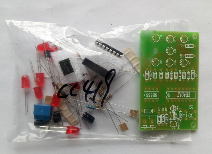 (焊接練習)帶反接保護電子骰子套件LED骰子 趣味製作diy電子散件 (僅元器件) (2個一拍) W87 [51536]