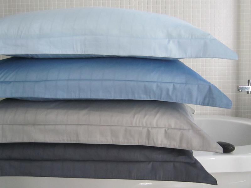 高質感 素色直條緹花新品 客製化專區 100%精梳純棉 歐式壓框素色枕頭套 台灣製造 8種顏色可供選擇