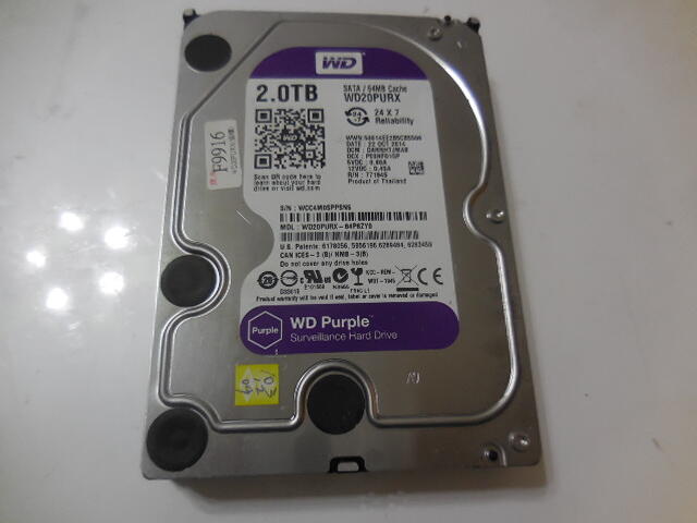 WD 紫標~3.5吋硬碟~2TB(2000GB)~型號WD20PURX-64P6ZY0 | 露天市集 | 全台最大的網路購物市集